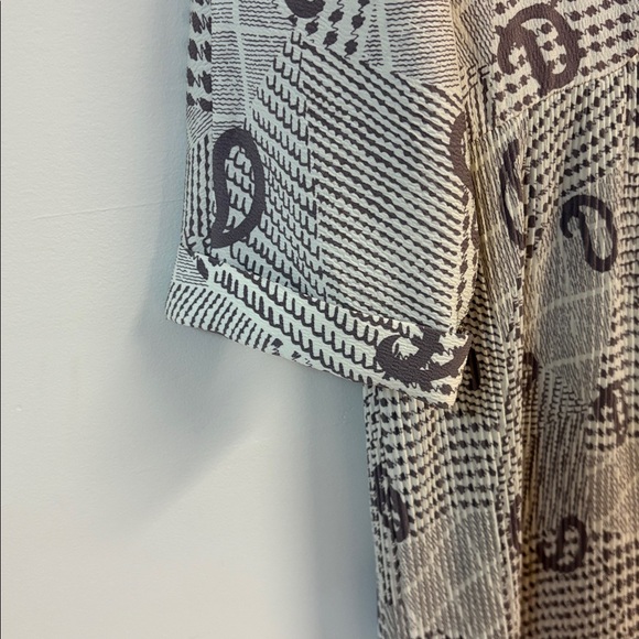 Vintage 70’s Women’s Elegant Beige Patterned Dress size L - Picture 6 of 7